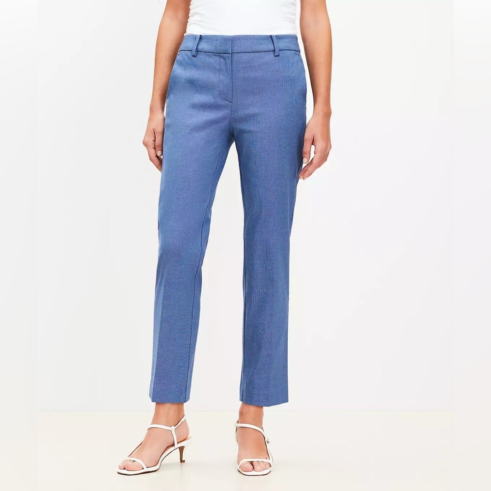 LOFT Riviera Slim Pants in Texture Blue size 6